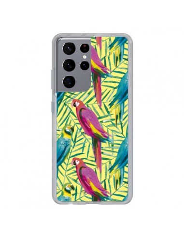 Coque Samsung Galaxy S21 Ultra et S30 Ultra Tropical Monstera Leaves Multicolored - Ninola Design