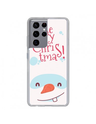 Coque Samsung Galaxy S21 Ultra et S30 Ultra Bonhomme de Neige Merry Christmas Noël - Nico