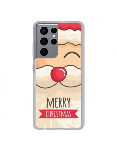 Coque Samsung Galaxy S21 Ultra et S30 Ultra Moustache du Père Noël Merry Christmas - Nico