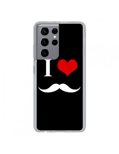 Coque Samsung Galaxy S21 Ultra et S30 Ultra I Love Moustache - Nico