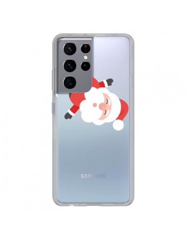 Coque Samsung Galaxy S21 Ultra et S30 Ultra Père Noël et sa Guirlande transparente - Nico