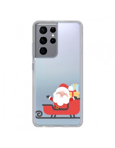Coque Samsung Galaxy S21 Ultra et S30 Ultra Père Noël et son Traineau transparente - Nico