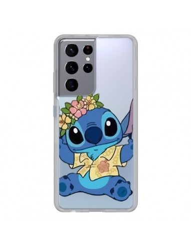 Coque Samsung Galaxy S21 Ultra et S30 Ultra Stitch de Lilo et Stitch Aloha transparente