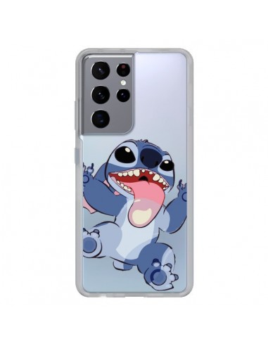 Coque Samsung Galaxy S21 Ultra et S30 Ultra Stitch de Lilo et Stitch Langue transparente