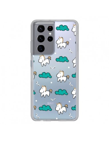 Coque Samsung Galaxy S21 Ultra et S30 Ultra Licorne et Nuages Transparente - Nico