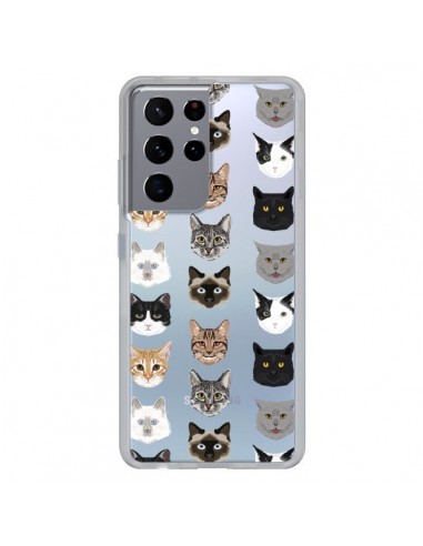 Coque Samsung Galaxy S21 Ultra et S30 Ultra Chats Transparente - Pet Friendly