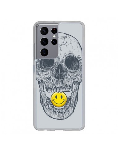 Coque Samsung Galaxy S21 Ultra et S30 Ultra Smiley Face Tête de Mort - Rachel Caldwell