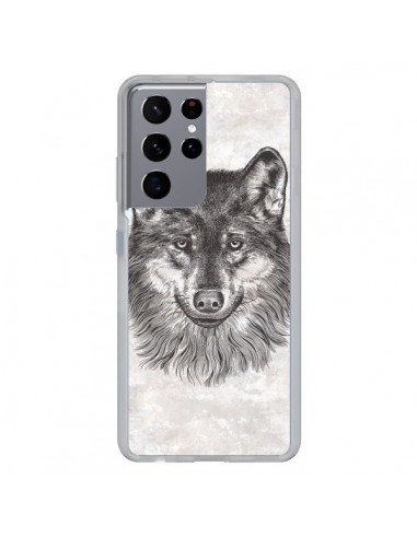 Coque Samsung Galaxy S21 Ultra et S30 Ultra Loup Gris - Rachel Caldwell