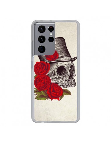 Coque Samsung Galaxy S21 Ultra et S30 Ultra Gentleman Crane Tête de Mort - Rachel Caldwell