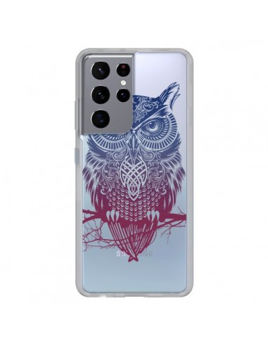 Coque Samsung Galaxy S21 Ultra et S30 Ultra Hibou Chouette Owl Transparente - Rachel Caldwell