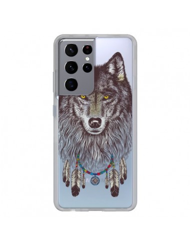 Coque Samsung Galaxy S21 Ultra et S30 Ultra Loup Wolf Attrape Reves Transparente - Rachel Caldwell