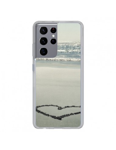 Coque Samsung Galaxy S21 Ultra et S30 Ultra Coeoeur Plage Beach Mer Sea Love Sable Sand - R Delean