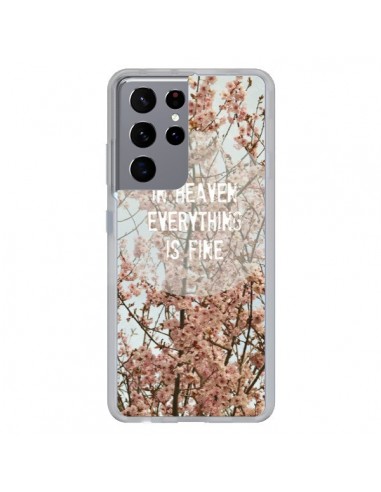Coque Samsung Galaxy S21 Ultra et S30 Ultra In heaven everything is fine paradis fleur - R Delean