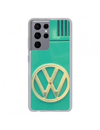 Coque Samsung Galaxy S21 Ultra et S30 Ultra Groovy Van Hippie VW Bleu - R Delean