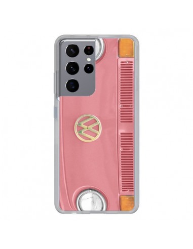 Coque Samsung Galaxy S21 Ultra et S30 Ultra Groovy Van Hippie VW Rose - R Delean