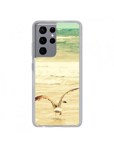 Coque Samsung Galaxy S21 Ultra et S30 Ultra Mouette Mer Ocean Sable Plage Paysage - R Delean