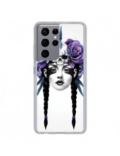 Coque Samsung Galaxy S21 Ultra et S30 Ultra Fille Fleurs...