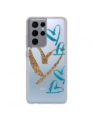 Coque Samsung Galaxy S21 Ultra et S30 Ultra Coeurs Heart Love Amour Transparente - Sylvia Cook