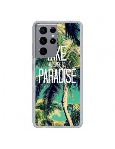 Coque Samsung Galaxy S21 Ultra et S30 Ultra Take me back to paradise USA Palmiers Palmtree - Tara Yarte