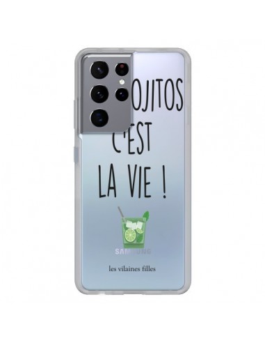 Coque Samsung Galaxy S21 Ultra et S30 Ultra Les Mojitos, c'est la vie Transparente - Les Vilaines Filles