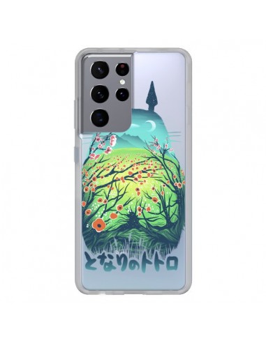 Coque Samsung Galaxy S21 Ultra et S30 Ultra Totoro Manga Flower Transparente - Victor Vercesi