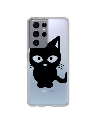 Coque Samsung Galaxy S21 Ultra et S30 Ultra Chat Noir Cat Transparente - Yohan B.