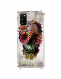 Coque Samsung Galaxy A41 Skull Flower Tête de Mort - Ali...