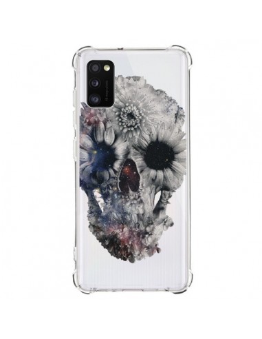 Coque Samsung Galaxy A41 Floral Skull Tête de Mort Transparente - Ali Gulec