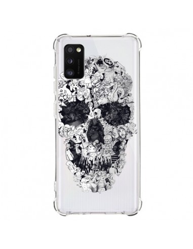 Coque Samsung Galaxy A41 Doodle Skull Dessin Tête de Mort Transparente - Ali Gulec