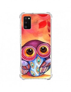 Coque Samsung Galaxy A41 Chouette Feuilles Automne -...