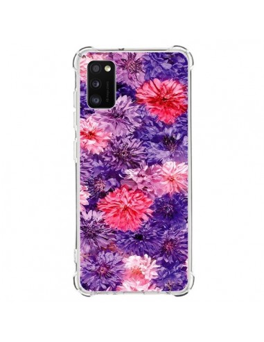 Coque Samsung Galaxy A41 Fleurs Violettes Flower Storm - Asano Yamazaki