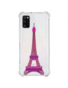 Coque Samsung Galaxy A41 Tour Eiffel Rose Paris...