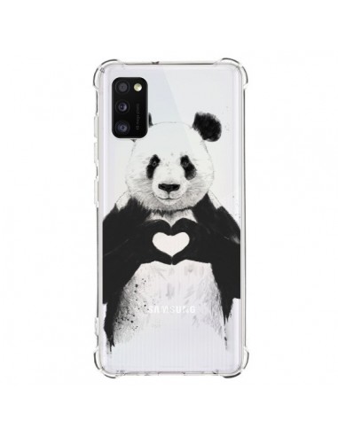 Coque Samsung Galaxy A41 Panda All You Need Is Love Transparente - Balazs Solti