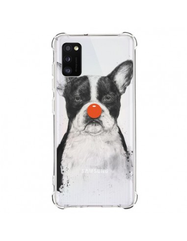 Coque Samsung Galaxy A41 Clown Bulldog Dog Chien Transparente - Balazs Solti