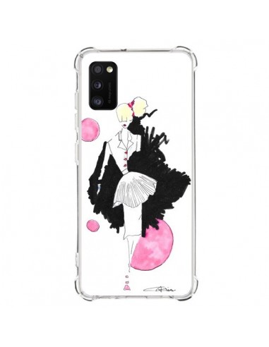 Coque Samsung Galaxy A41 Demoiselle Femme Fashion Mode Rose - Cécile