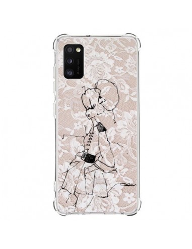 Coque Samsung Galaxy A41 Croquis Dentelle Femme Fashion Mode - Cécile