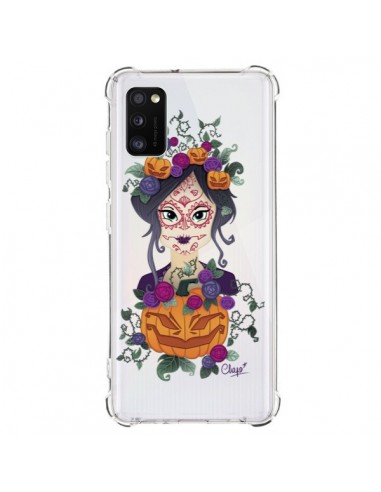 Coque Samsung Galaxy A41 Femme Closed Eyes Santa Muerte Transparente - Chapo