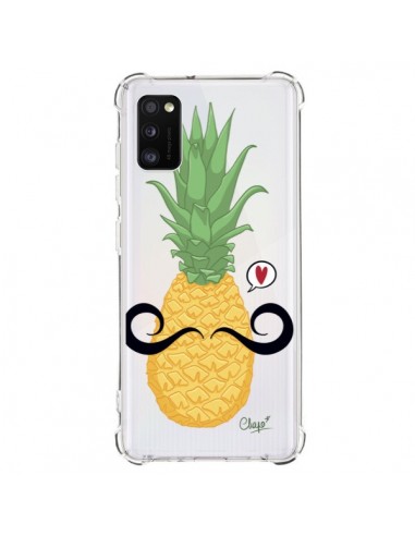 Coque Samsung Galaxy A41 Ananas Moustache Transparente - Chapo