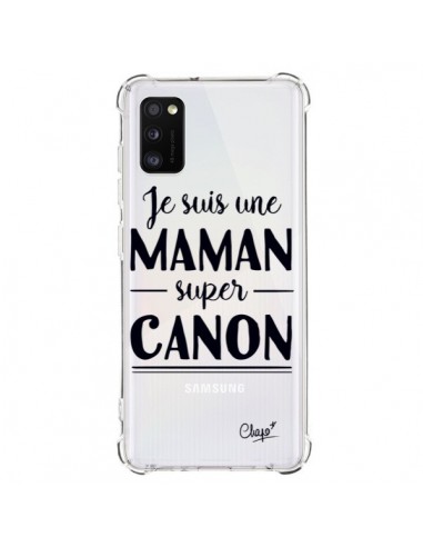 Coque Samsung Galaxy A41 Je suis une Maman super Canon Transparente - Chapo