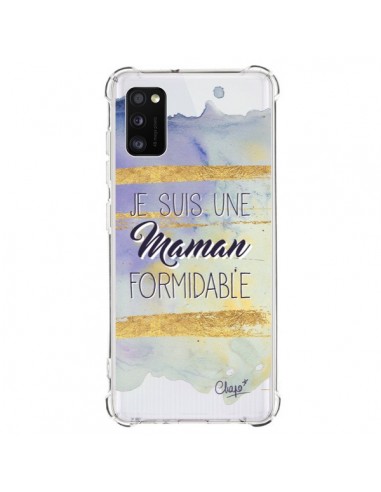 Coque Samsung Galaxy A41 Je suis une Maman Formidable Violet Transparente - Chapo