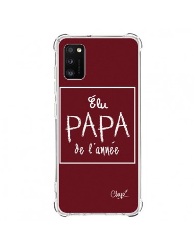 Coque Samsung Galaxy A41 Elu Papa de l'Année Rouge Bordeaux - Chapo