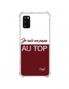 Coque Samsung Galaxy A41 Je suis un Papa au Top Rouge...