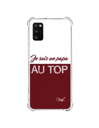 Coque Samsung Galaxy A41 Je suis un Papa au Top Rouge Bordeaux - Chapo