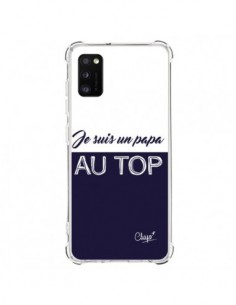 Coque Samsung Galaxy A41 Je suis un Papa au Top Bleu...