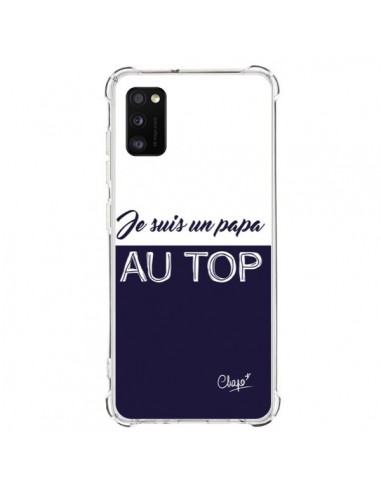 Coque Samsung Galaxy A41 Je suis un Papa au Top Bleu Marine - Chapo