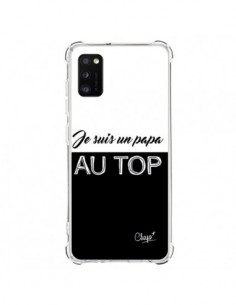 Coque Samsung Galaxy A41 Je suis un Papa au Top Noir - Chapo