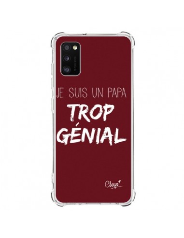 Coque Samsung Galaxy A41 Je suis un Papa trop Génial Rouge Bordeaux - Chapo