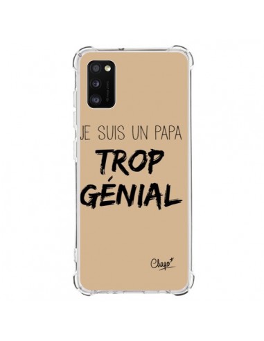 Coque Samsung Galaxy A41 Je suis un Papa trop Génial Beige - Chapo