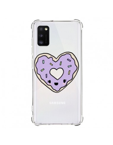 Coque Samsung Galaxy A41 Donuts Heart Coeur Violet Transparente - Claudia Ramos