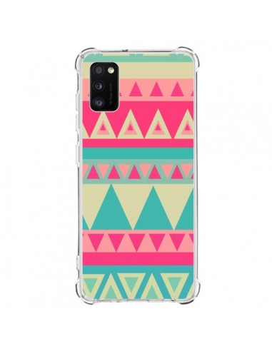 Coque Samsung Galaxy A41 Azteque Rose Vert - Eleaxart